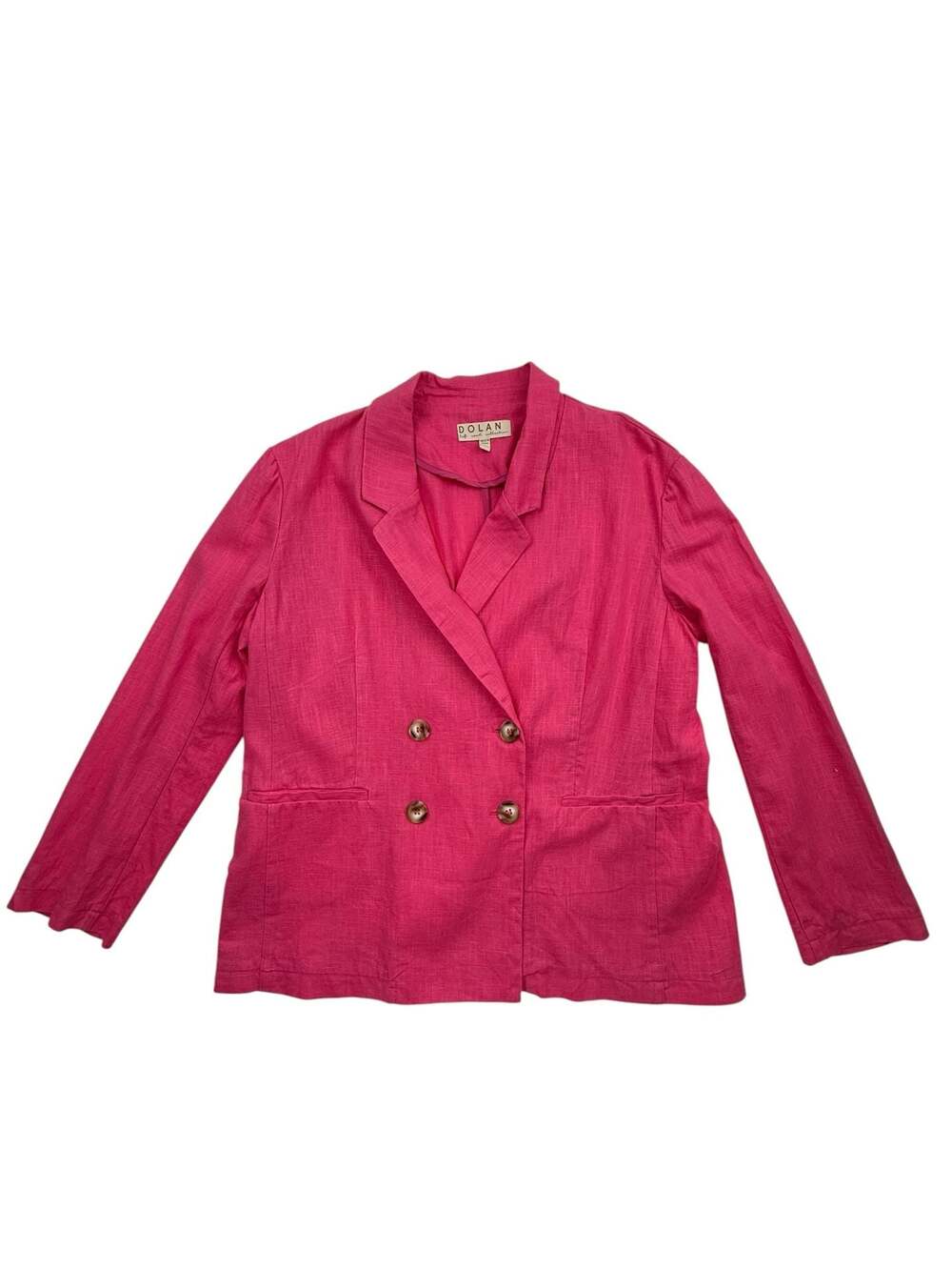Dolan Left Coast Collection Hot Pink Linen Double Breasted Blazer Jacket